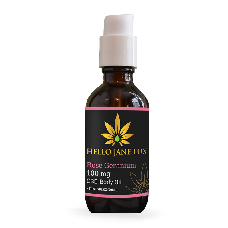 Rose Geranium 100mg CBD Body Oil